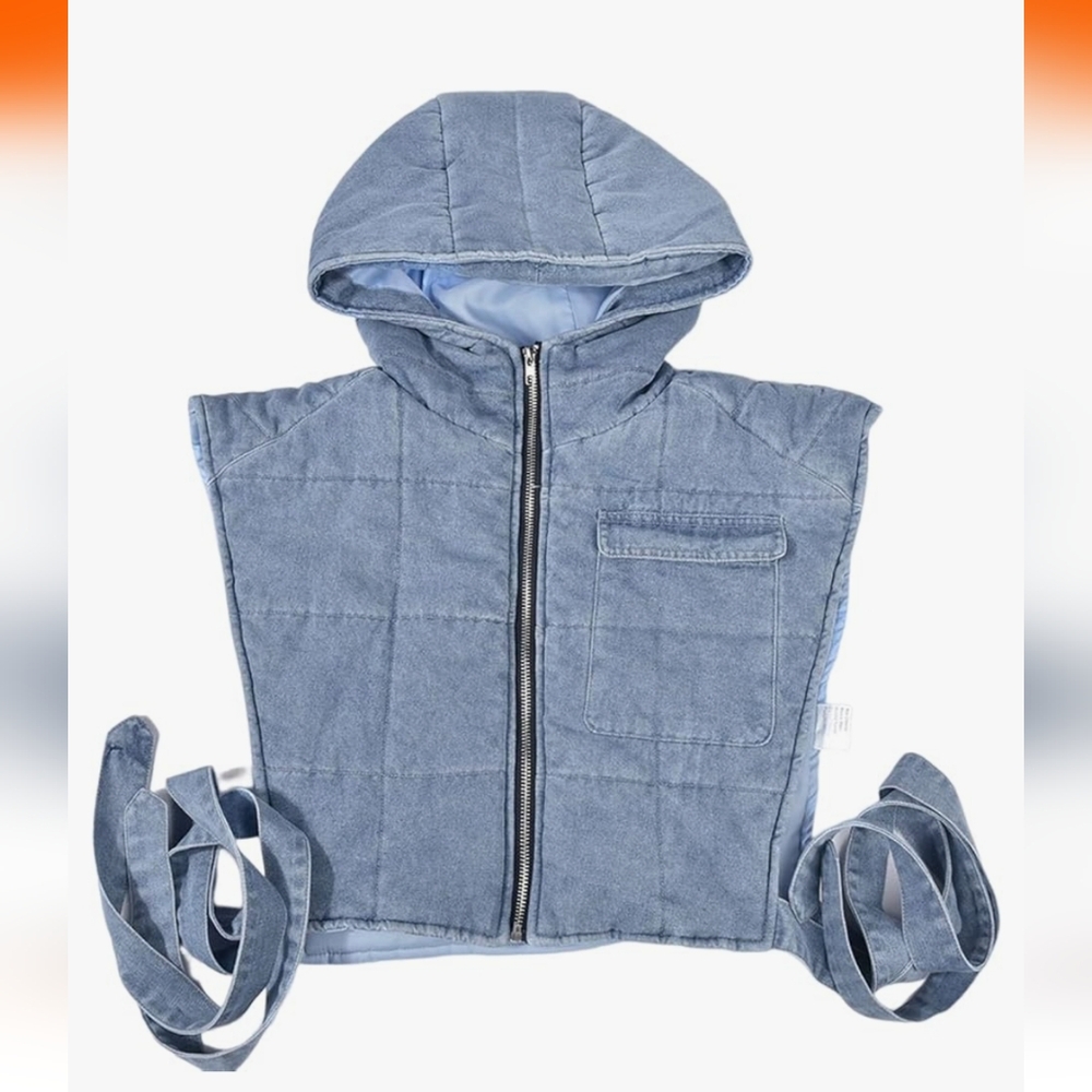 Denim Hooded Vest